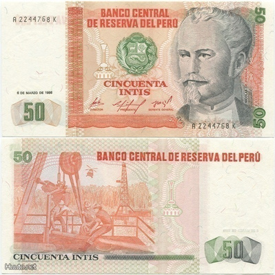 Peru 50 Intis v.1986 (P-131a) UNC