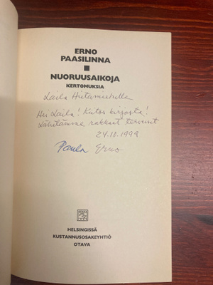 Tek.Omiste: Erno Paasilinna Laila Hirvisaarelle