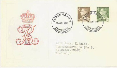 Tanska Mi 390, 396 FDC
