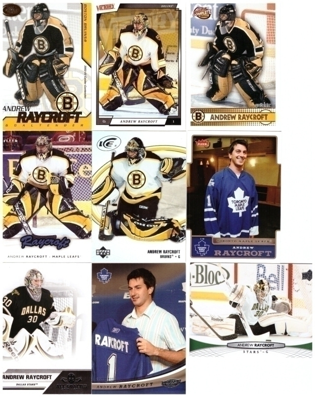 9 x Maalivahti ANDREW RAYCROFT Bruins, Stars, Maple Leafs