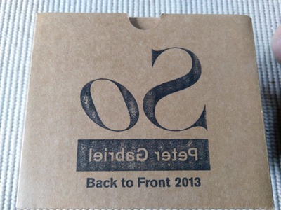 PETER GABRIEL:BACK TO FRONT 2013 18 kpl 2CD