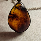 Amber (aito meripihka kaulakoru 925 Hopeaa leimattu - pikkukuva 1