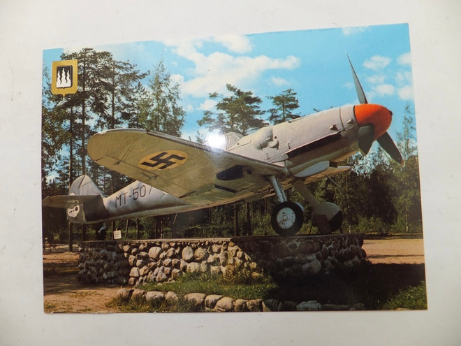 VANHA Postikortti Kouvola Utti Lentokone Messerschmitt 109