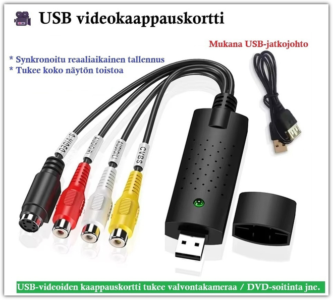 Musta USB video- ja äänikaappauslaite #30929