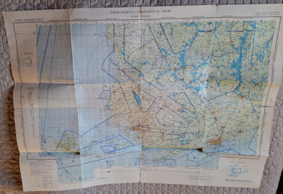 HELSINKI WEST ILMAILUKARTTA 1980