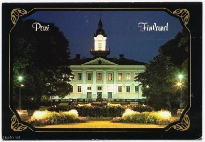 Pori Raatihuone illalla, kulkenut 1985