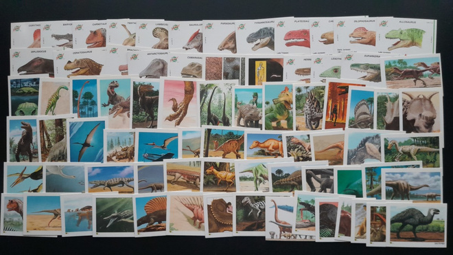 Dinosaurus 76 kpl keräilykorttia (DinoCardz 1992)