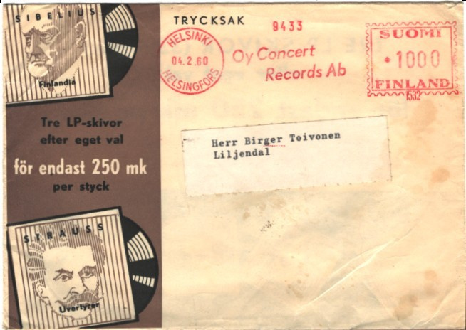 LEVYKAUPPA MAINOSKUORI +FRAMAL.OY CONCERT RECORDS AB