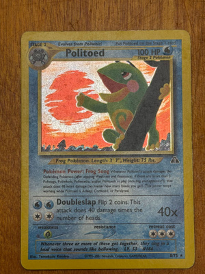 Pokémon Politoed 8/75 Holo Rare Neo Discovery WOTC 2001