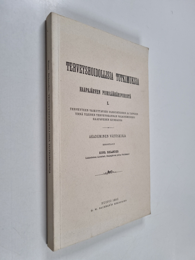 Konrad Relander : Terveyshoidollisia tutkimuksia Haapajär...