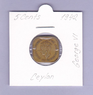 Ceylon 5 Cents v.1942 KM#113.1