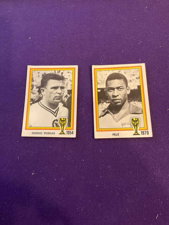 ARGENTINA 78 World cup keräilykuvat 15 PUSKAS ja 27 PELE
