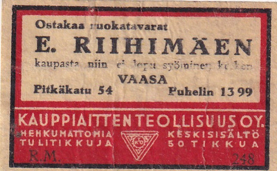 Vaasa, E. Riihimäen .RM 248, Pitkäkatu 54 s61