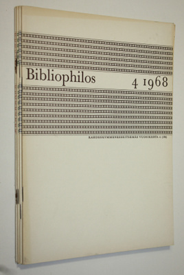 Bibliophilos nro 1-4/1968 (vuosikerta) : kirjallisuudenke...