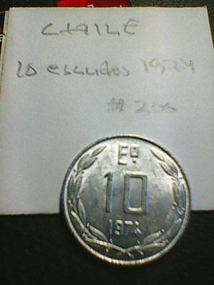 Chile 10 escudos 1974, km#200