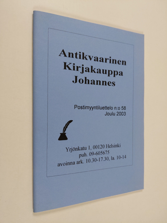 Antikvaarinen kirjakauppa Johannes : Postimyyntiluettelo ...