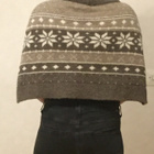 Uusi ruskea/beige/valkoinen kuviollinen poncho - pikkukuva 3