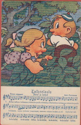 A Lindeberg Rehut ja kerput Talkoolaulu - sävelkortti