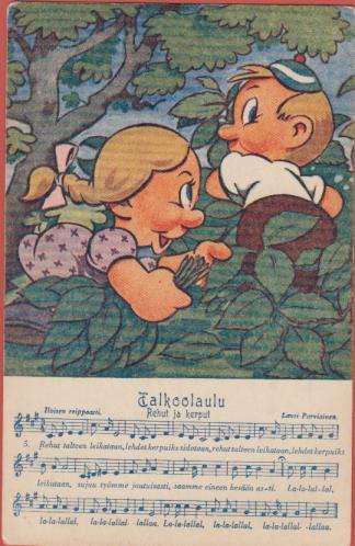 A Lindeberg Rehut ja kerput Talkoolaulu - sävelkortti
