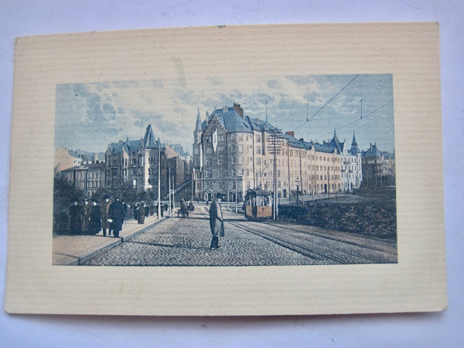 VANHA Postikortti Helsinki Katajanokka Raitiovaunu 1922