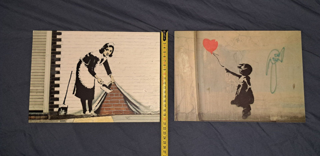 Banksy puulaatat/tiilet  20x28x3  2xkpl