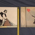 Banksy puulaatat/tiilet  20x28x3  2xkpl - pikkukuva 1