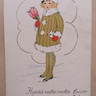 Tyttö talvitamineissa kukka kädessä, Uusi Vuosi, p. 1931 - pikkukuva 1