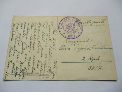 1940 (n) Puolustusvoimat leijonaleima 8817 kortilla