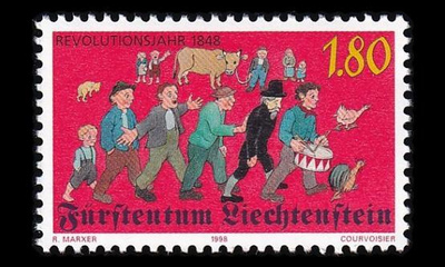Liechtenstein 1179 ** Euroopan hullu vuosi 1848 (1998)