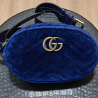 Gucci GG Marmont velvet belt bag / crossbody (sininen) - pikkukuva 1