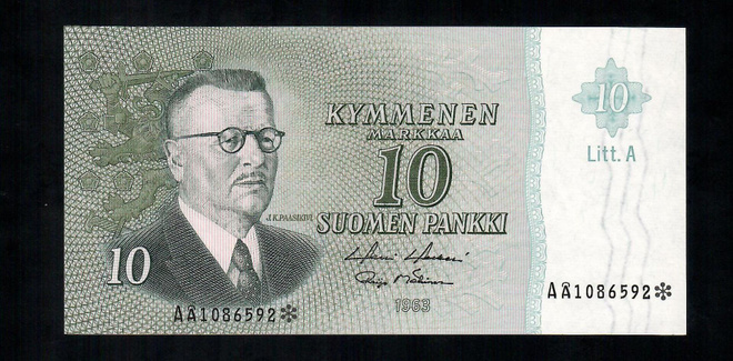 10mk 1963 LA AÅ TÄHTI HOL-Mä Pakkasileä