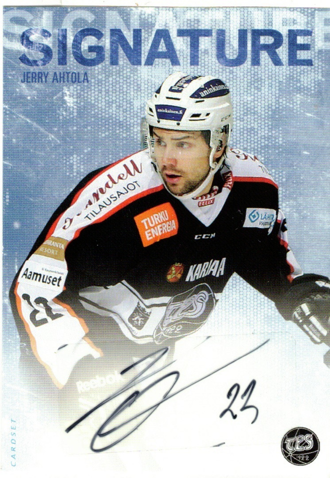2016-17 Cardset JERRY AHTOLA TPS Signature nimmari