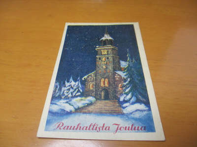 Rauhallista Joulua pikkukortti - 1934 Pukinmäkeen