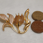 Vintage emaloitu solki Gold plated rintakoru rintaneula - pikkukuva 5