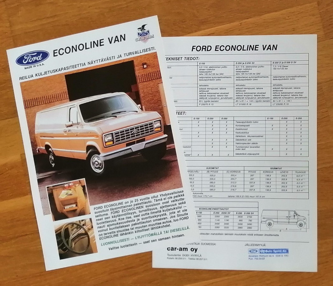 1990 Ford Econoline Van esite - suomalainen - KUIN UUSI