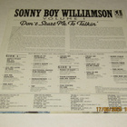 *LP* SONNY BOY WILLIAMSON Volume 1 Don't Start To Me Talkin' - pikkukuva 2