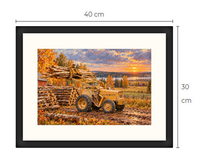 Uusi BM Volvo metsäkone traktori art print 30 cm x 40 cm