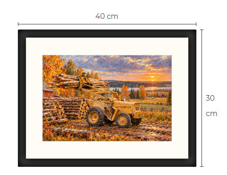 Uusi BM Volvo metsäkone traktori art print 30 cm x 40 cm