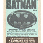 Purkkakuva BATMAN n:o 226 1989 BATMAN'S PUBLIC SERVICE - pikkukuva 2