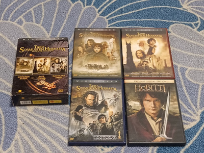 Taru Sormusten Herrasta Trilogia + Hobitti Odottamaton DVD