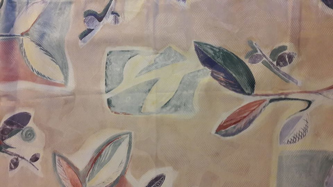 Pitkä verho : värikäs lehti verho 140x213cm