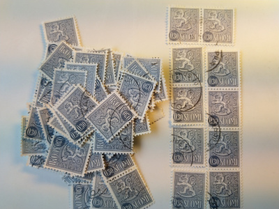 Malli 1963 Leijona harmaa postimerkki 0,30 markka