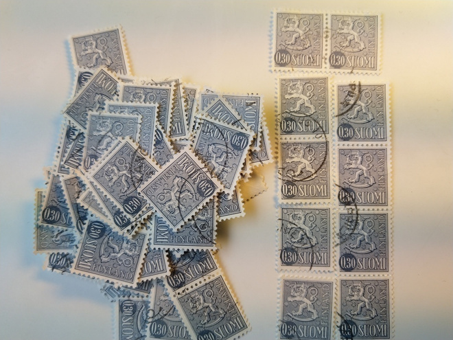 Malli 1963 Leijona harmaa postimerkki 0,30 markka