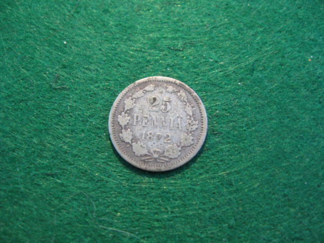 25 penniä 1872 - hopeaa