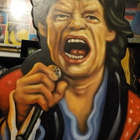 MICK JAGGER PUINEN UPEA MUOTOON LEIKATTU MAALAUS / STÄNDI - pikkukuva 3