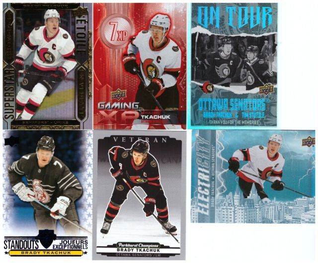 6 x BRADY TKACHUK Senators, ErikoisKortteja