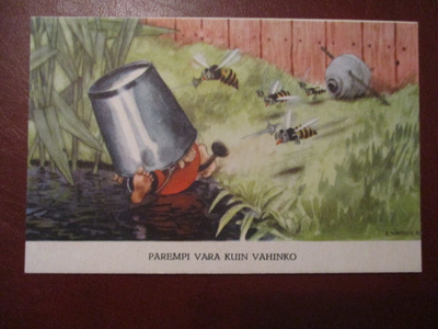 POSTIKORTTI SANANLASKUJA - PAREMPI VARA KUIN VAH (K15-S96)