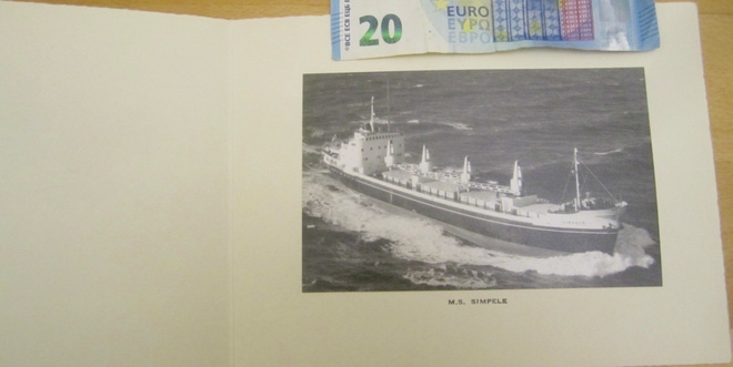 VANHA Postikortti Taittokorti Laiva M.S. Simpele Finnlines