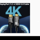 DisplayPort -> HDMI 4K60Hz / DP -> HDMI KAAPELI /1m #31603 - pikkukuva 4
