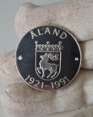 100 markkaa 1991 prooflike Åland itsehallinto 70v
